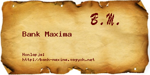 Bank Maxima névjegykártya